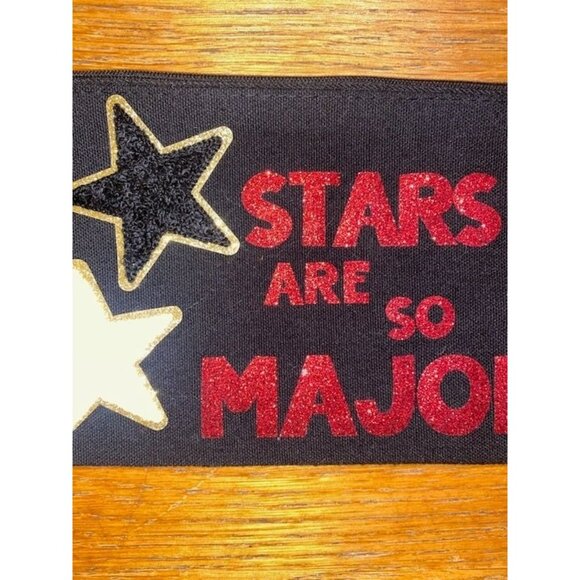 Stars Are So Major Black Zipper Pouch Glittery Design - Picture 2 of 4